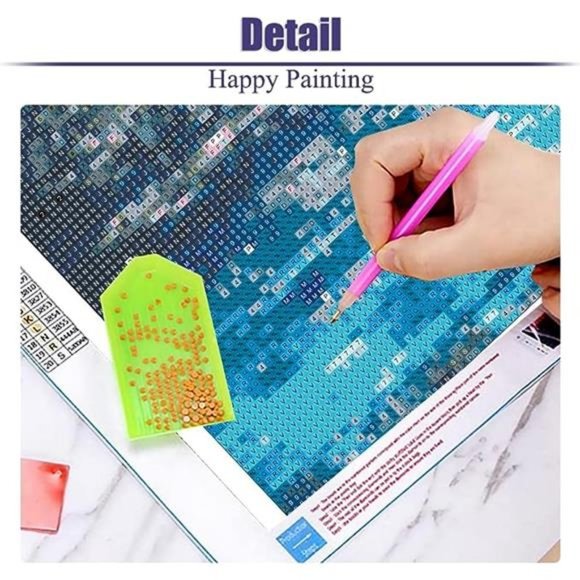 5D Lake Diamond Painting, Diamond Painting Moon Kits for Adults,DIY Full Drill - Picture 4 of 6